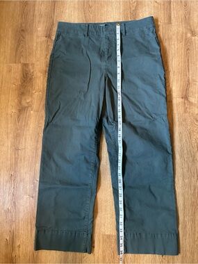 LOFT women Straight-Leg Chinos in Olive Green